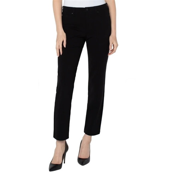 NWT Liverpool 0/25 Madonna Slim Legging Pants Skinny Black Cross hatch 114592 - Picture 1 of 3